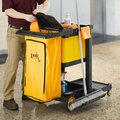 Lavex Premium 3-Shelf Janitor Cart Kit with Yellow Zippered Bag Lid and Single Lock Box 274JC3PZ1LYLKT